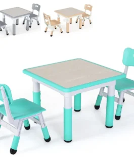 Kindertisch und 2 Stühle Set Sitzgruppe, höhenverstellbar für Kinder im Alter von 3–8 Jahren. Möbel-Studientisch für Kinder