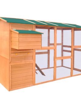 Hühnerstall 295 x 163 x 170 cm aus Massivholz mit Auslauf