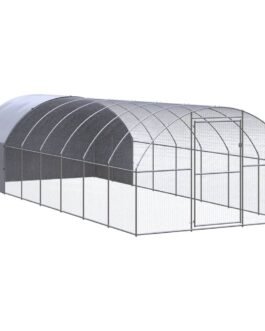 Hühnerstall 3 x 8 x 2 m verzinkter Stahl mit Auslauf