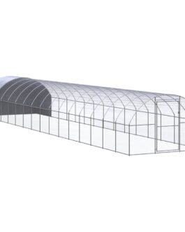 Hühnerstall 3 x 16 x 2 m verzinkter Stahl mit Auslauf