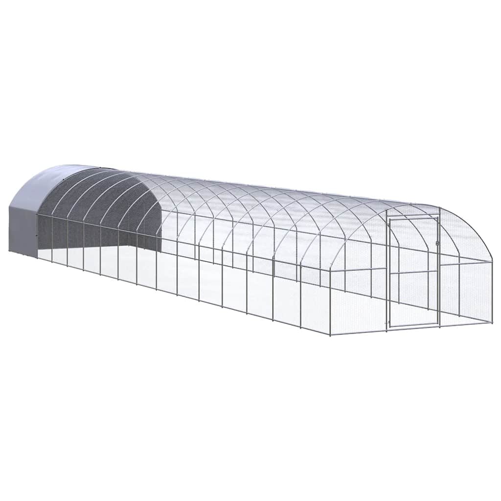 Hühnerstall 3 x 16 x 2 m verzinkter Stahl mit Auslauf