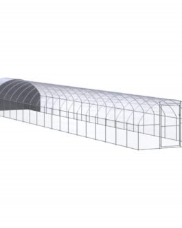 Hühnerstall 3 x 20 x 2 m verzinkter Stahl mit Auslauf