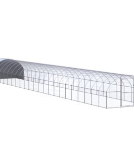 Hühnerstall 3 x 24 x 2 m aus verzinktem Stahl mit Auslauf