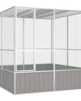 Außenvoliere 213,5 x 217,5 x 211,5 cm – verzinkter Stahl, wetterfest