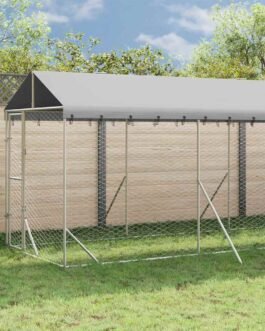Hundezwinger 2 x 10 x 2,5 m – verzinkter Stahl, Außenhaltung