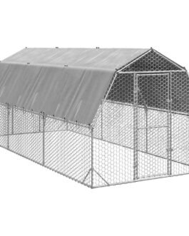 Hühnerstall 2,5 x 6 x 2,25 m verzinkter Stahl mit Auslauf
