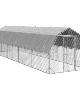 Hühnerstall 2,5 x 10 x 2,25 m verzinkter Stahl